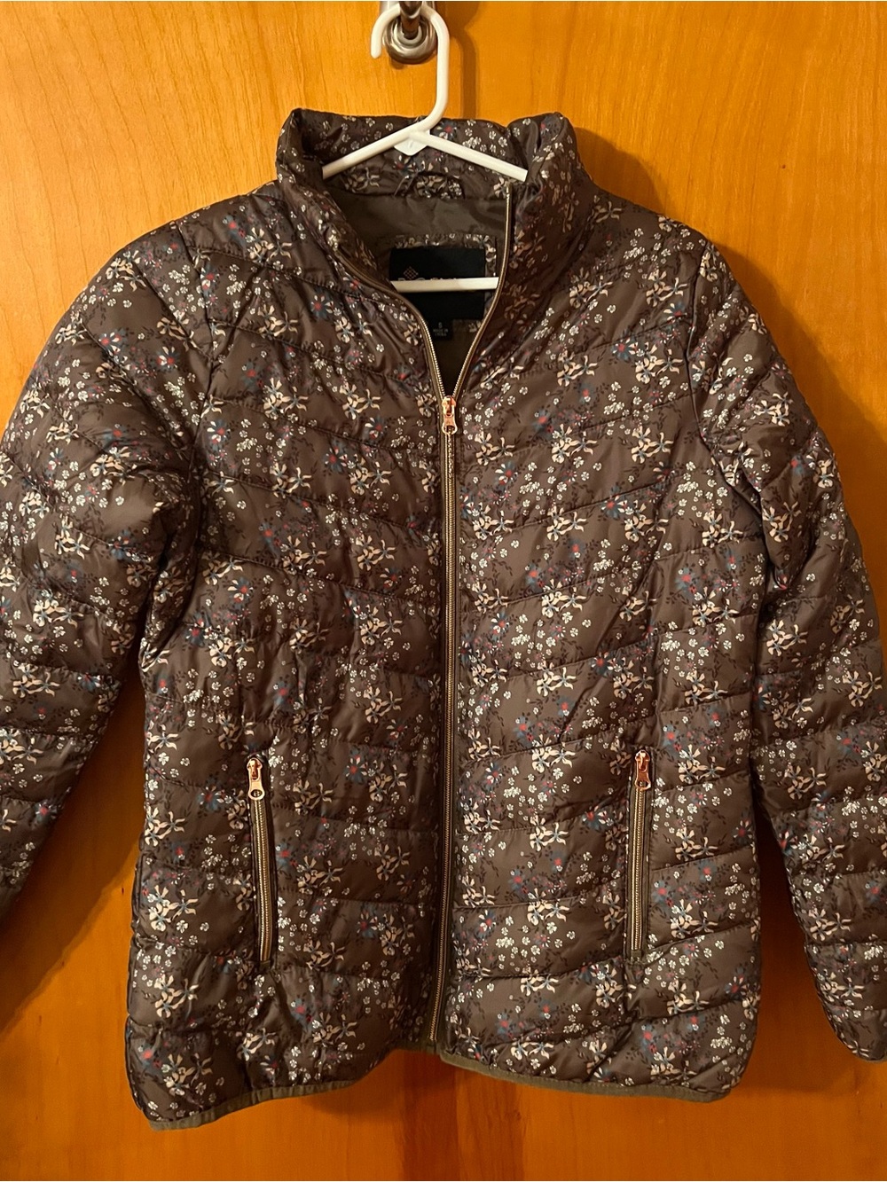 Big Chill Brown Floral Quilted Puffer Jacket